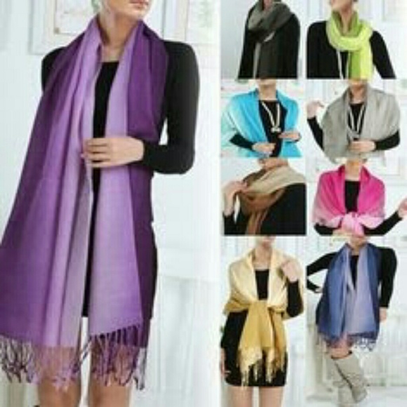 NEW ROYAL BLUE FRINGE WRAP SCARF PASHMINA - Picture 5 of 6